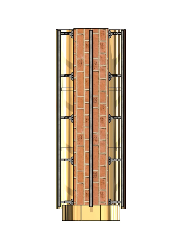 Stainless steel column framing 3D model_6