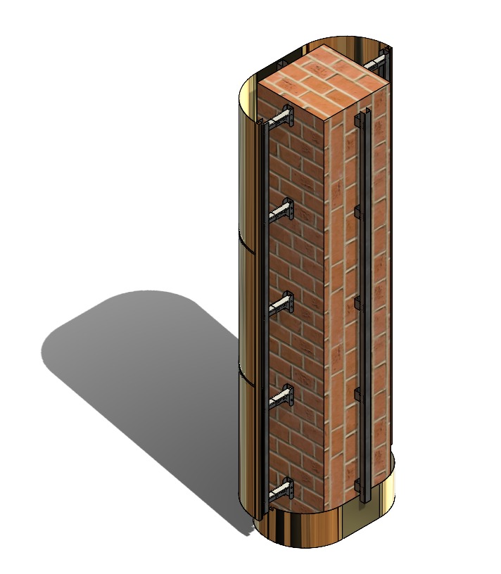 Stainless steel column framing 3D model_7