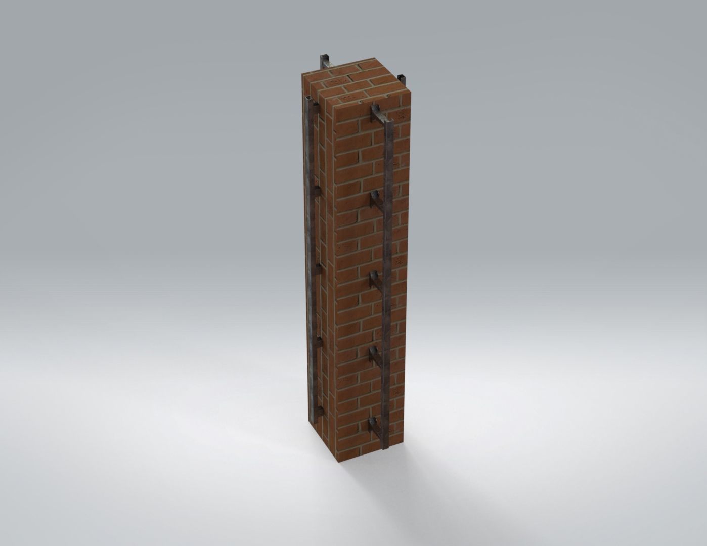 Stainless steel column framing 3D model_5