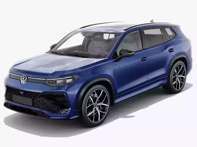 Volkswagen Tayron 2025 with interior 3D model