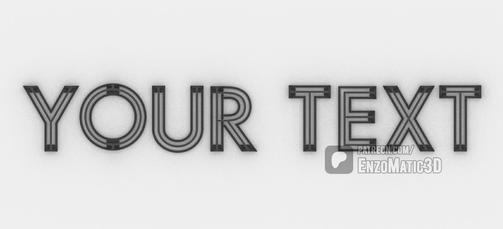 letters alphabet wired 3D 3D print model_3