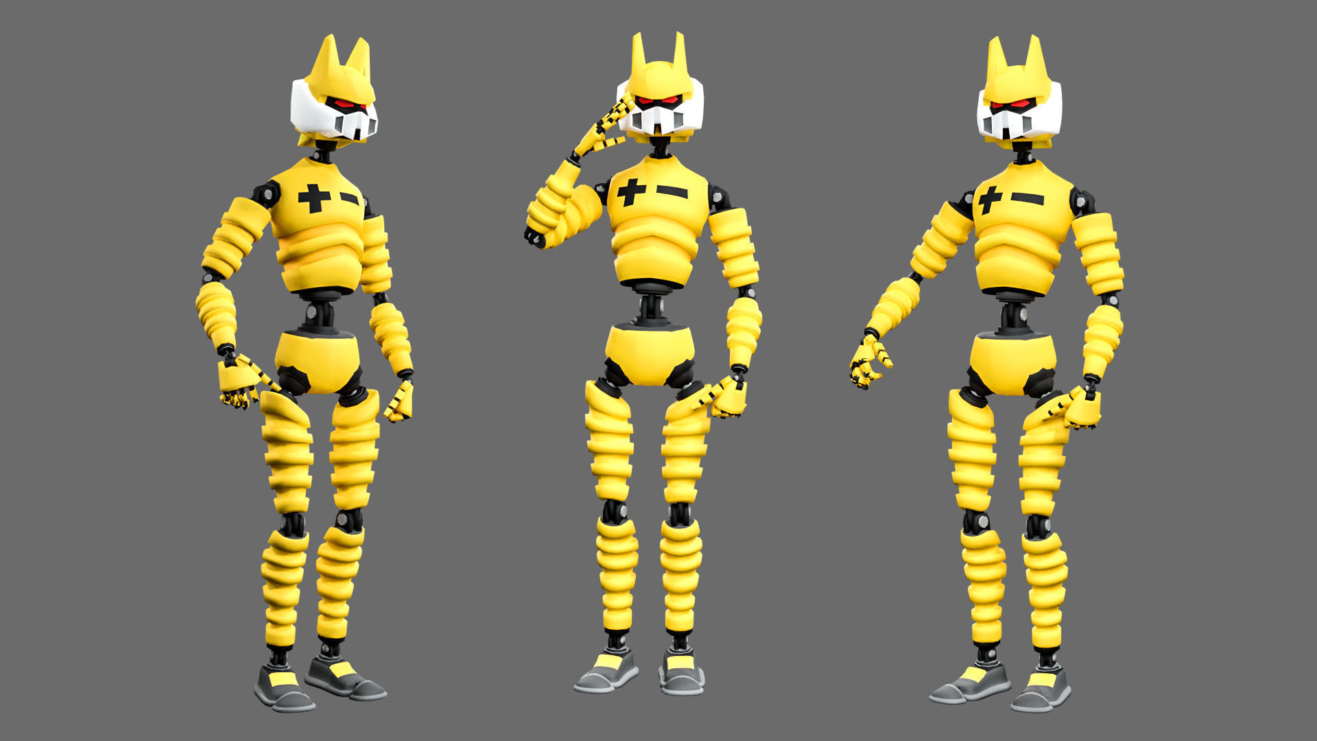 10 unique robots Low-poly 3D model_8