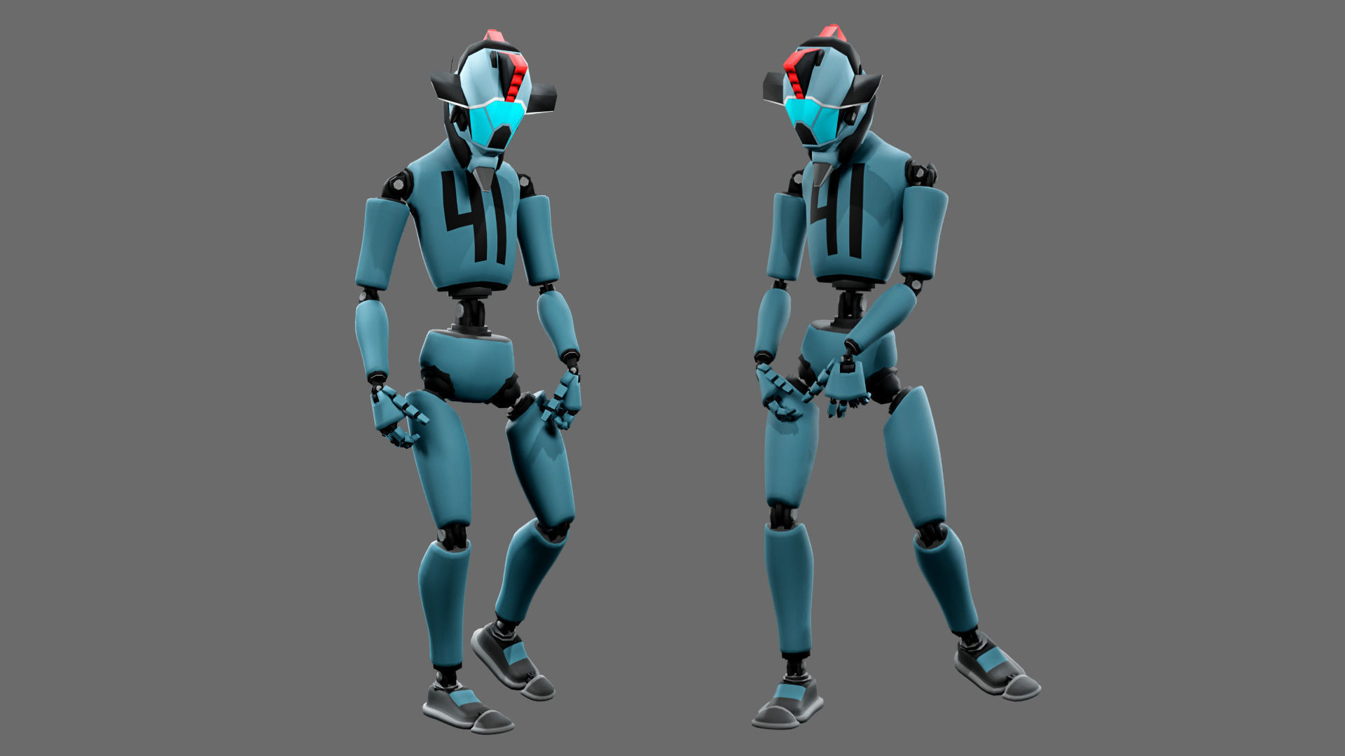 10 unique robots Low-poly 3D model_10