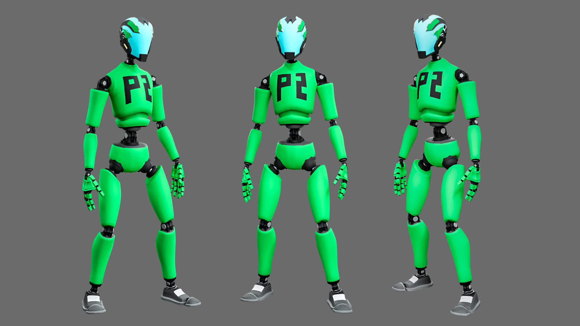 10 unique robots Low-poly 3D model_11