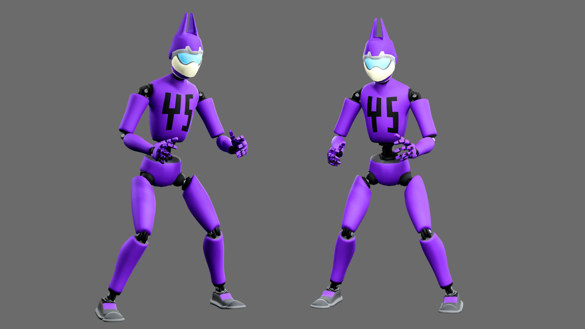 10 unique robots Low-poly 3D model_9