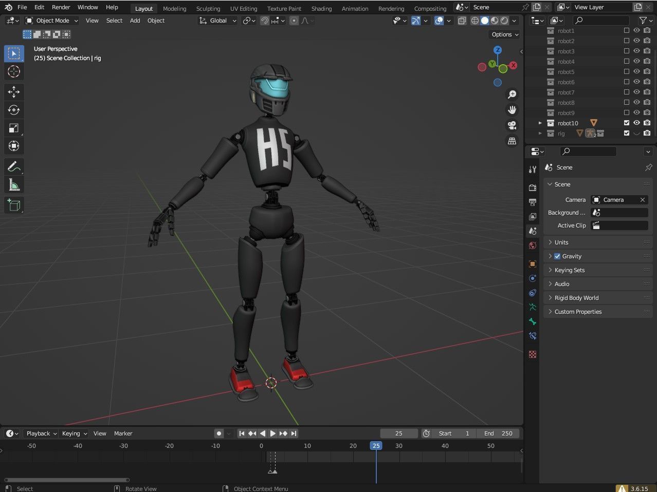 10 unique robots Low-poly 3D model_22