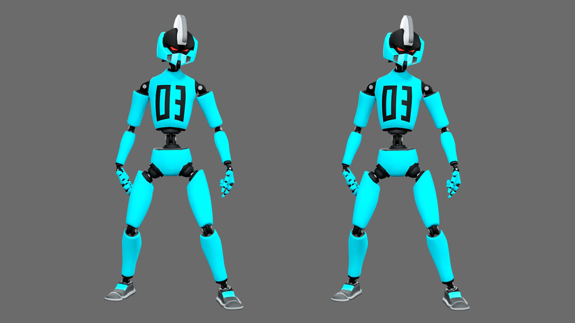10 unique robots Low-poly 3D model_7