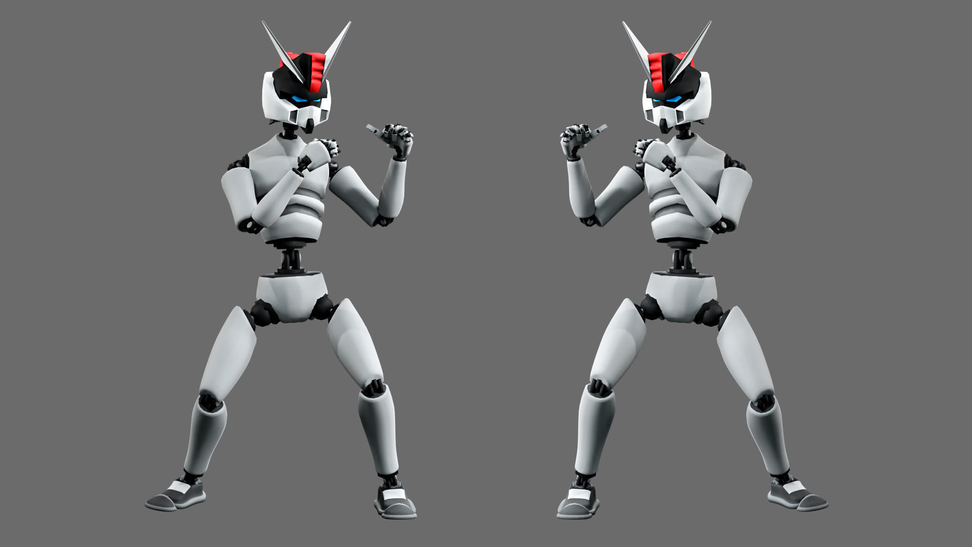 10 unique robots Low-poly 3D model_6