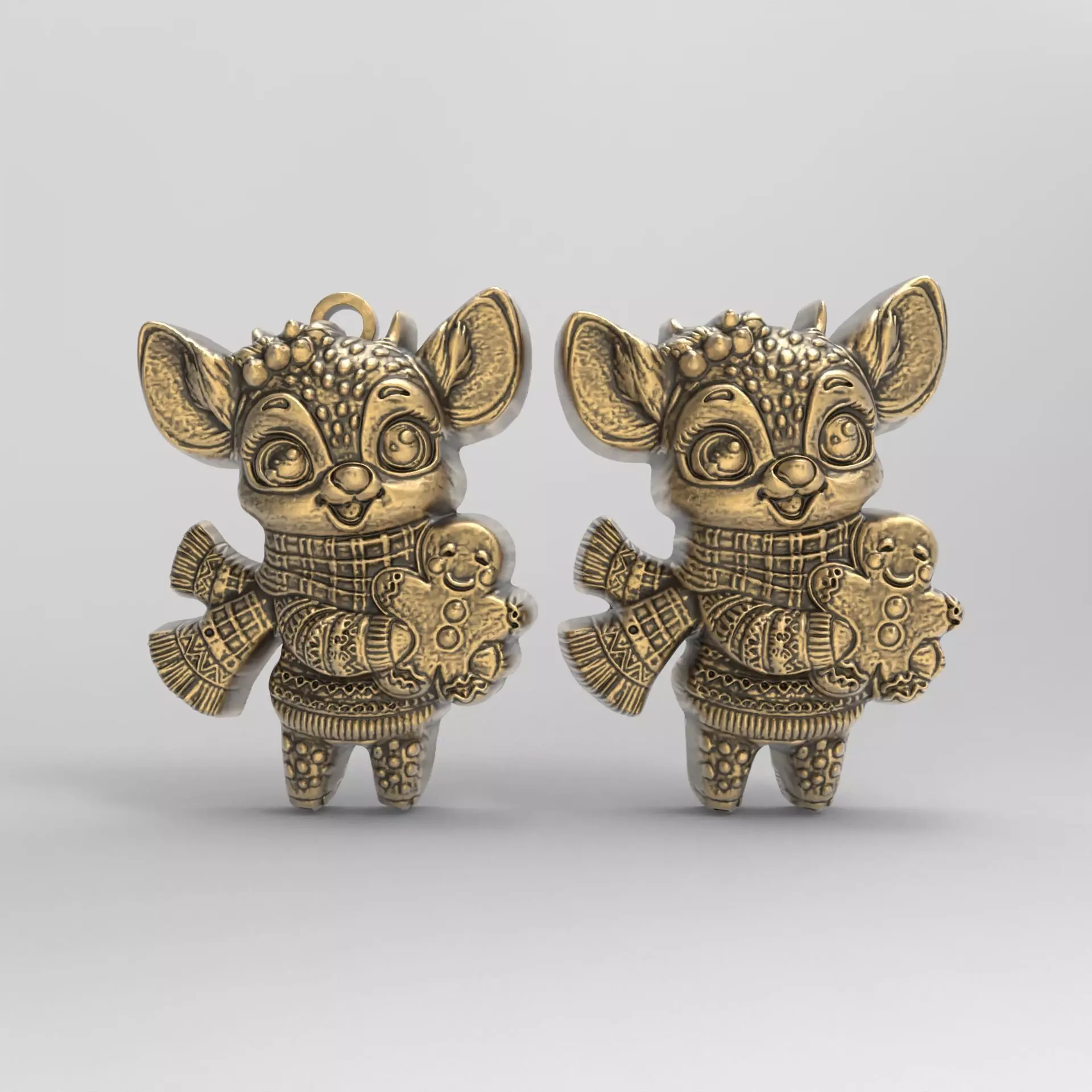 christmas tree deer decor  3D print model_0