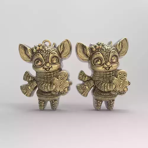 christmas tree deer decor  3D print model