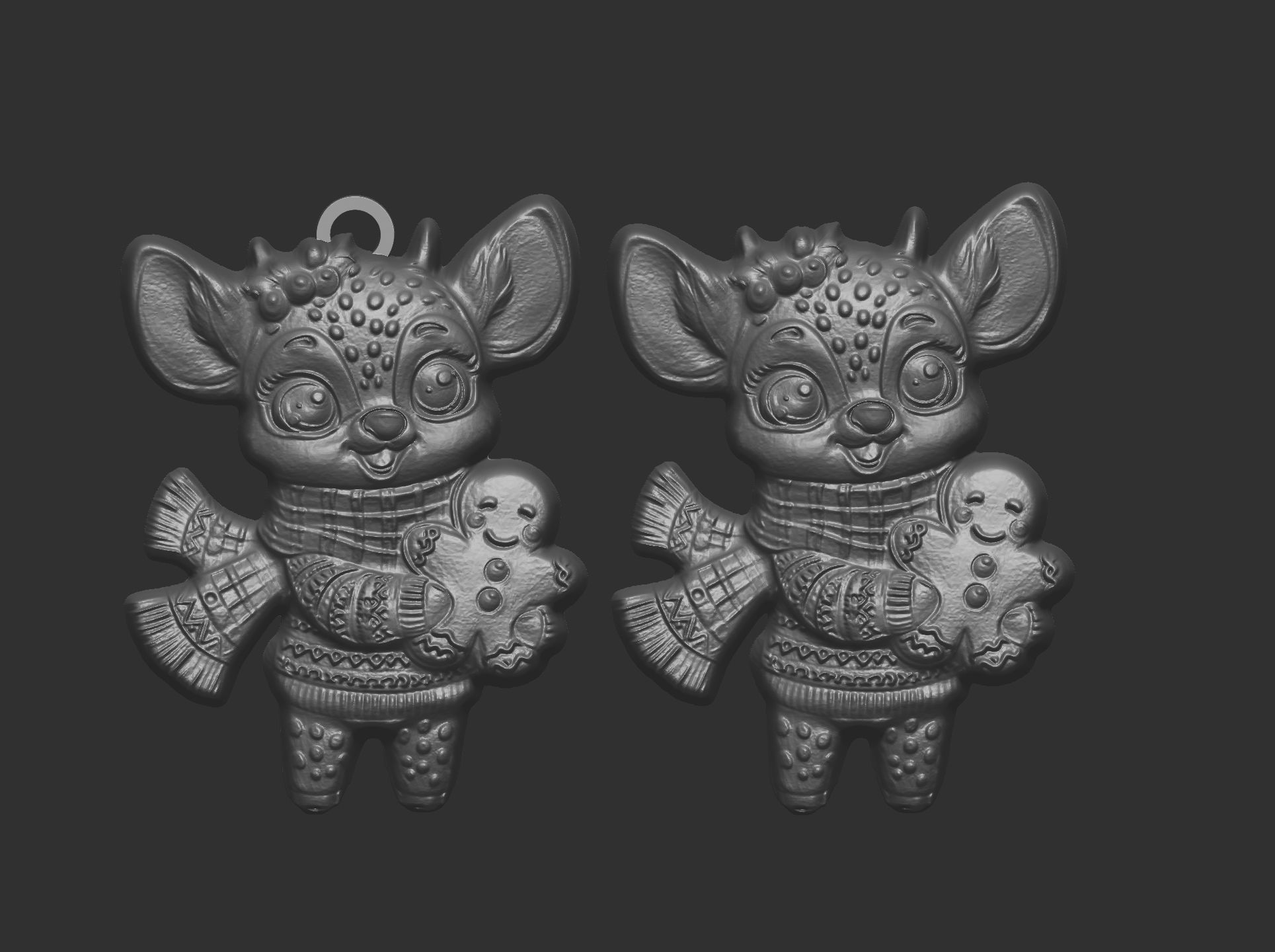 christmas tree deer decor  3D print model_3