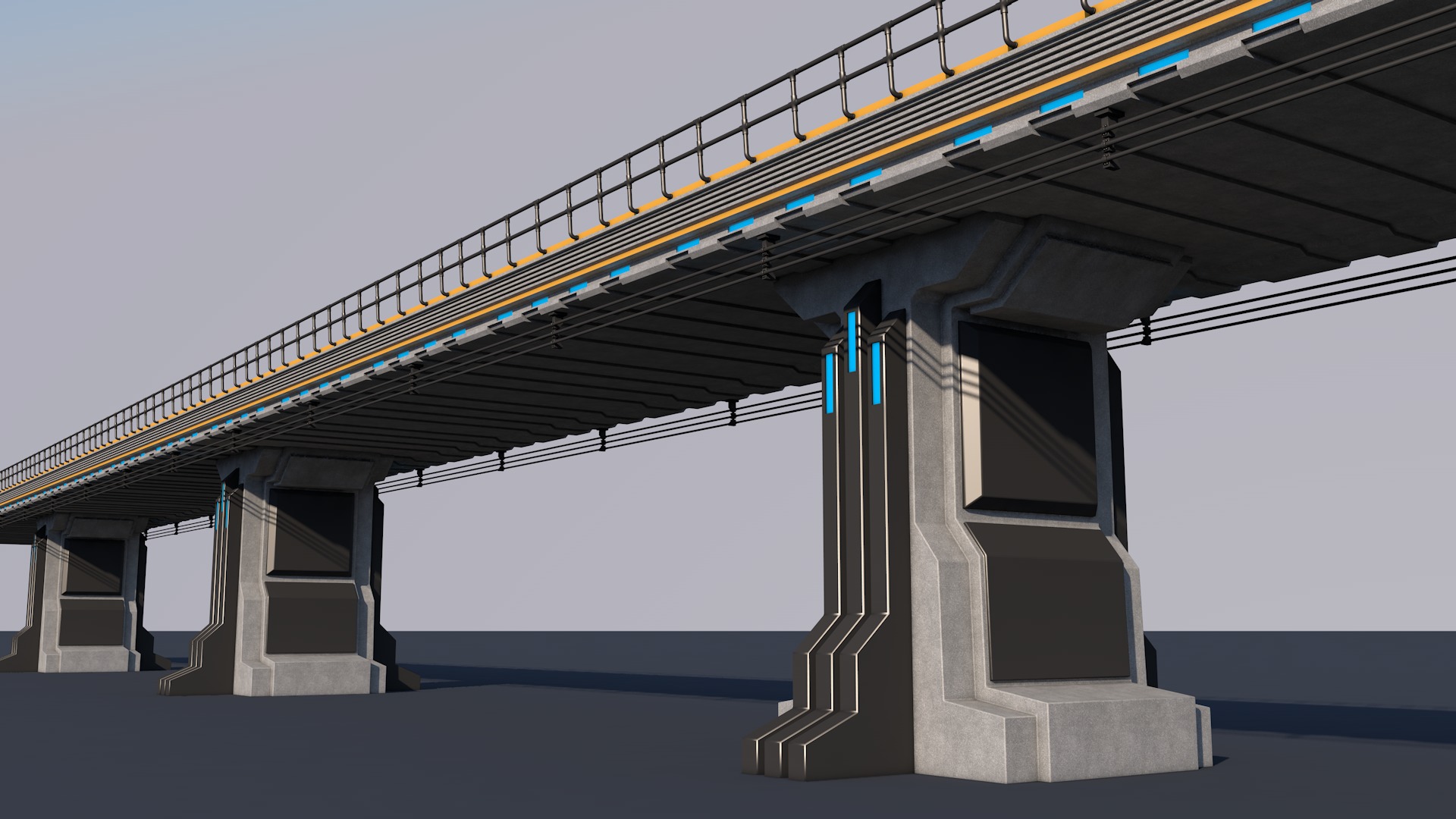 Sci Fi Bridge 3D model_1