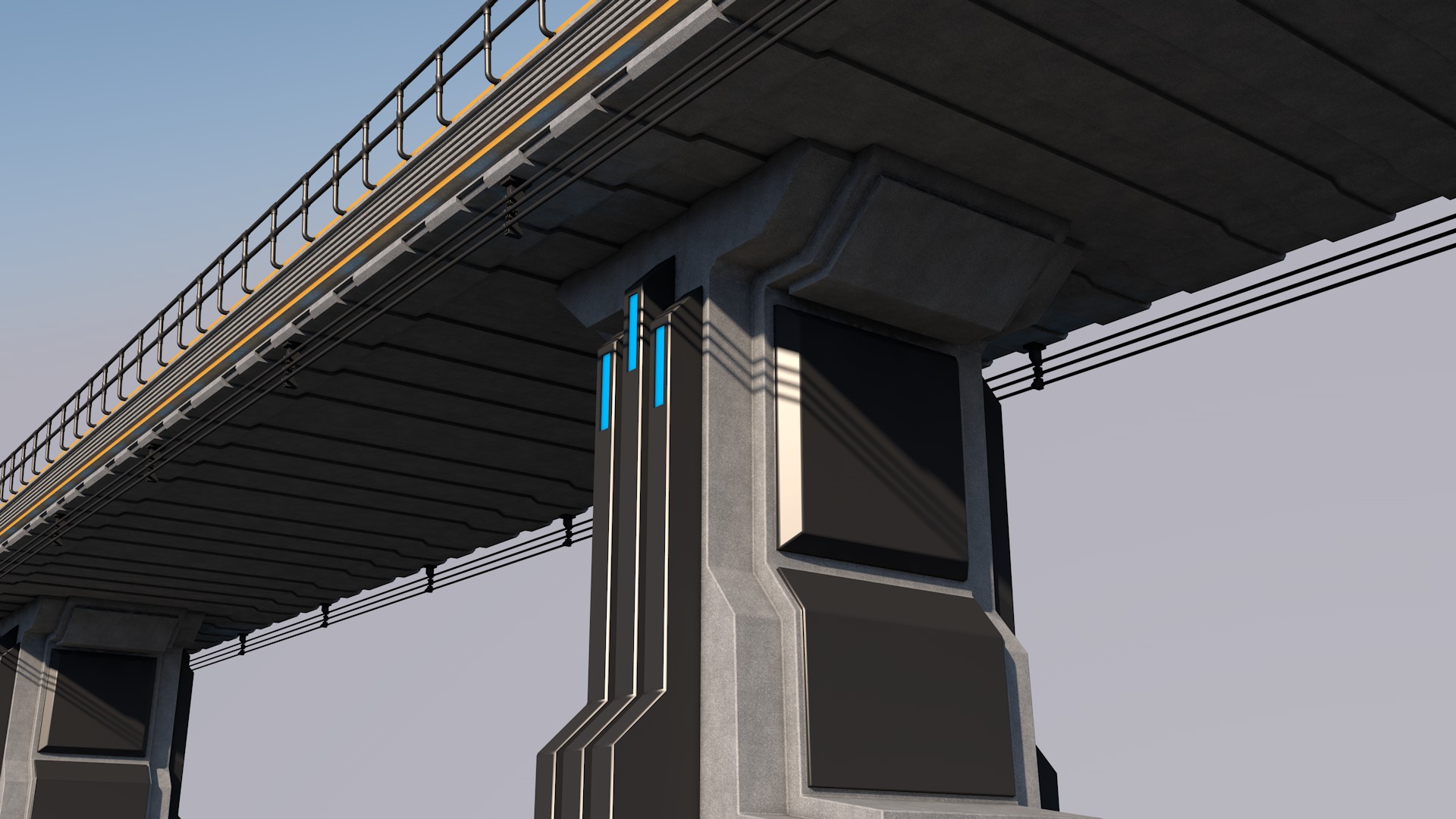 Sci Fi Bridge 3D model_9