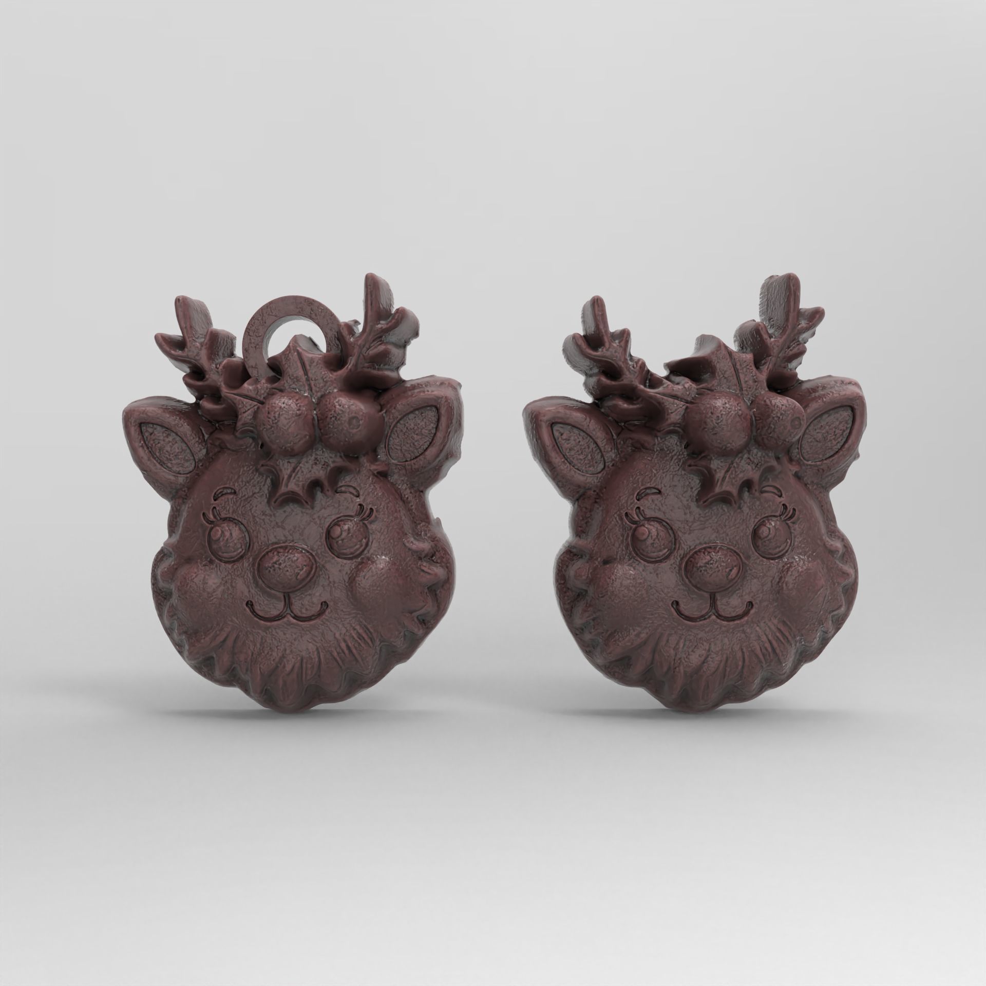 christmas tree deer head decor  3D print model_2