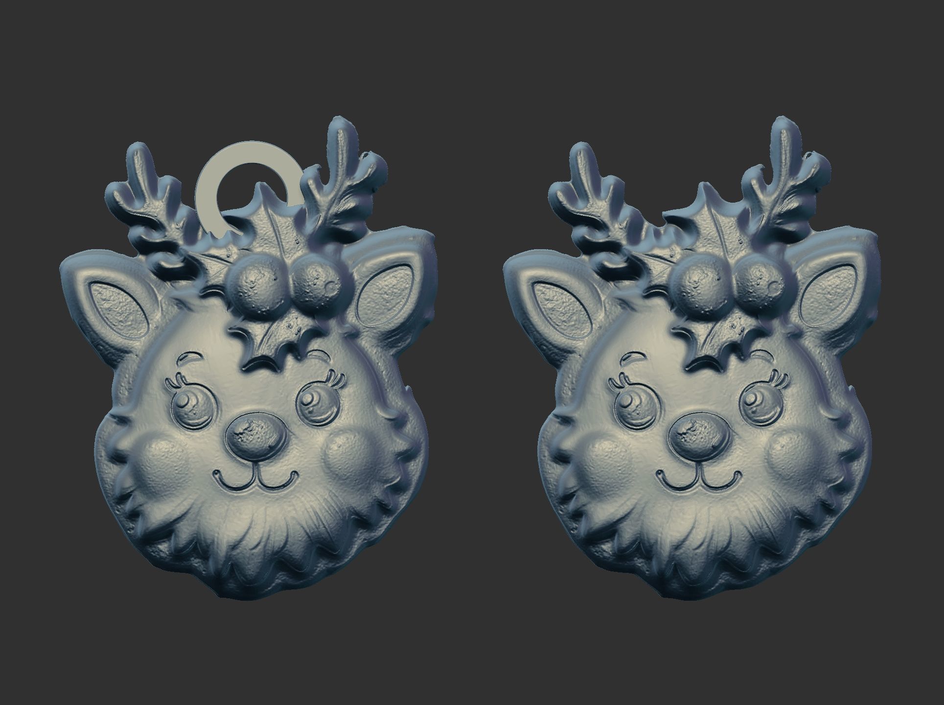 christmas tree deer head decor  3D print model_5