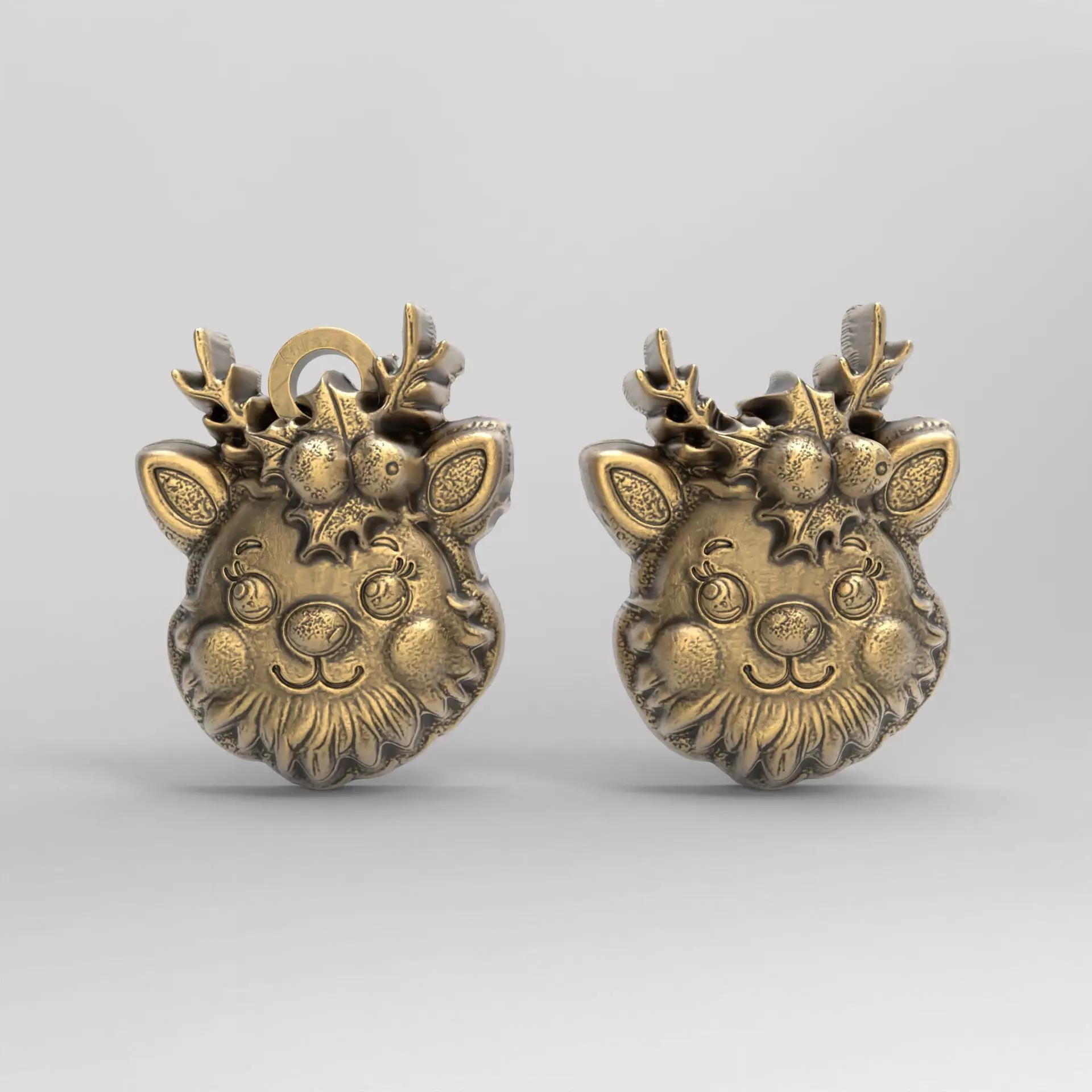 christmas tree deer head decor  3D print model_0