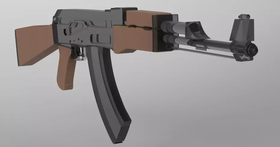 ak47 model gun Free 3D model