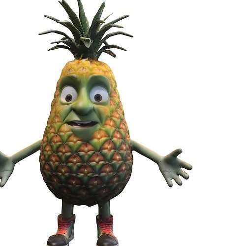 Cartoon Pineapple Low-poly 3D model