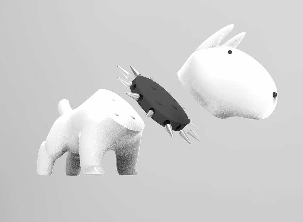 bull terrier dog 3D 3D print model_2