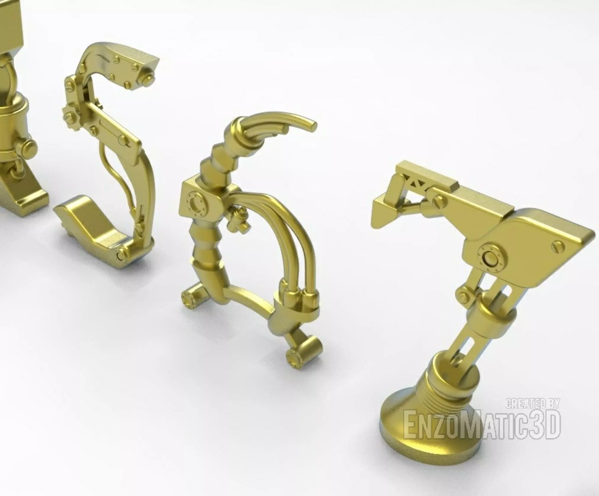 Steampunk numbers 3D STL for 3D printing 3D print model_0