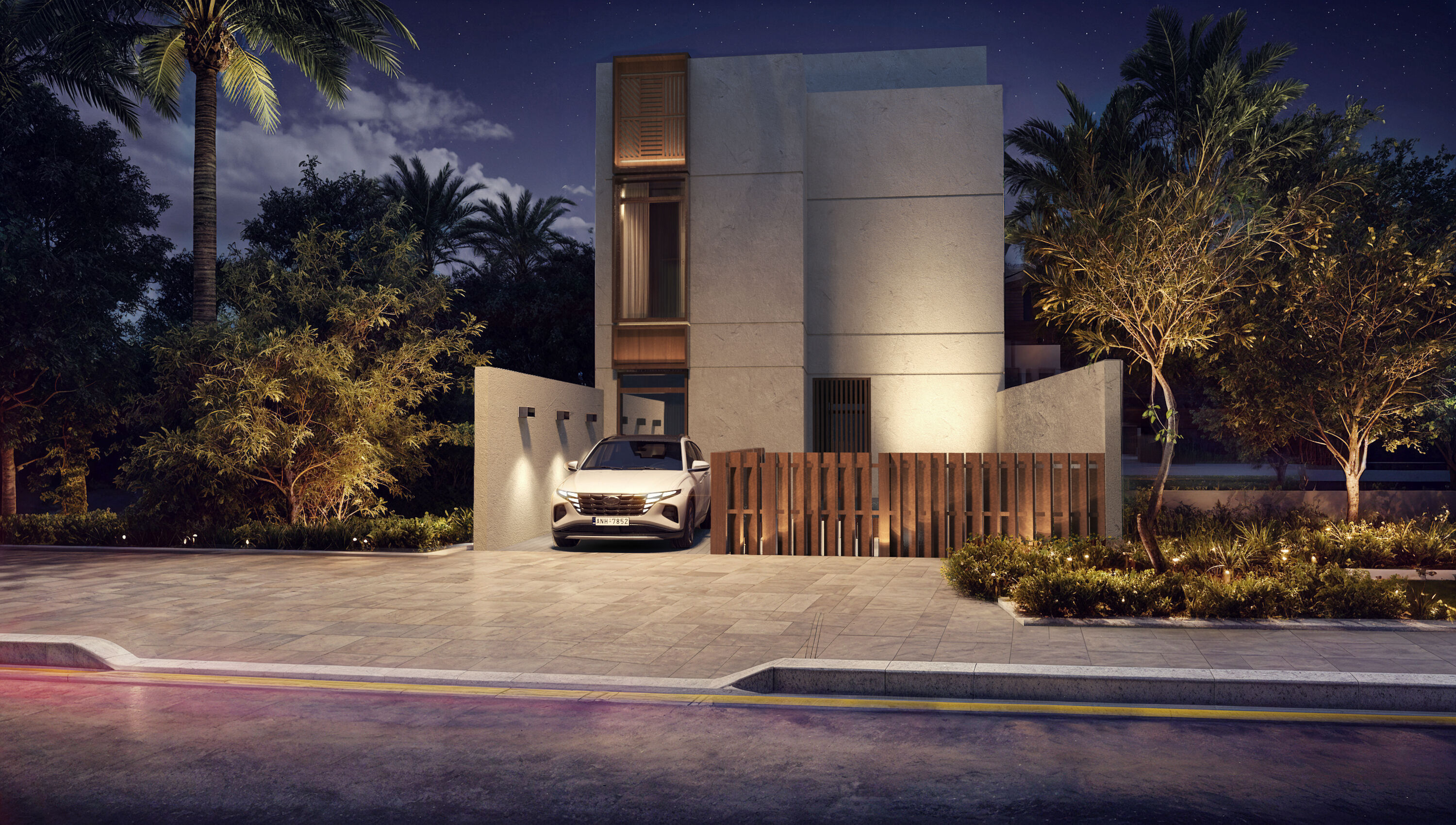 Modern villa 3D model_5