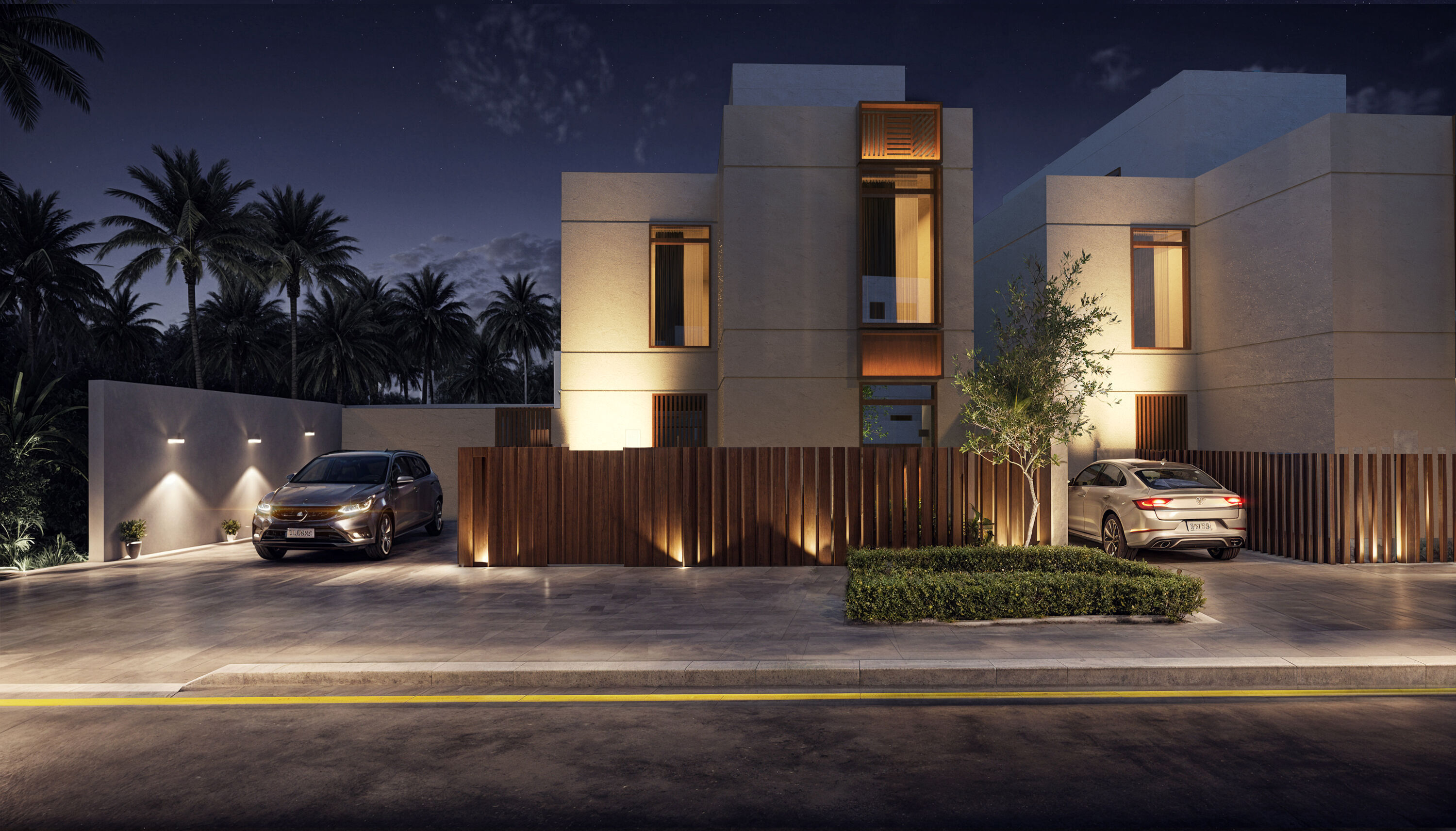 Modern villa 3D model_4