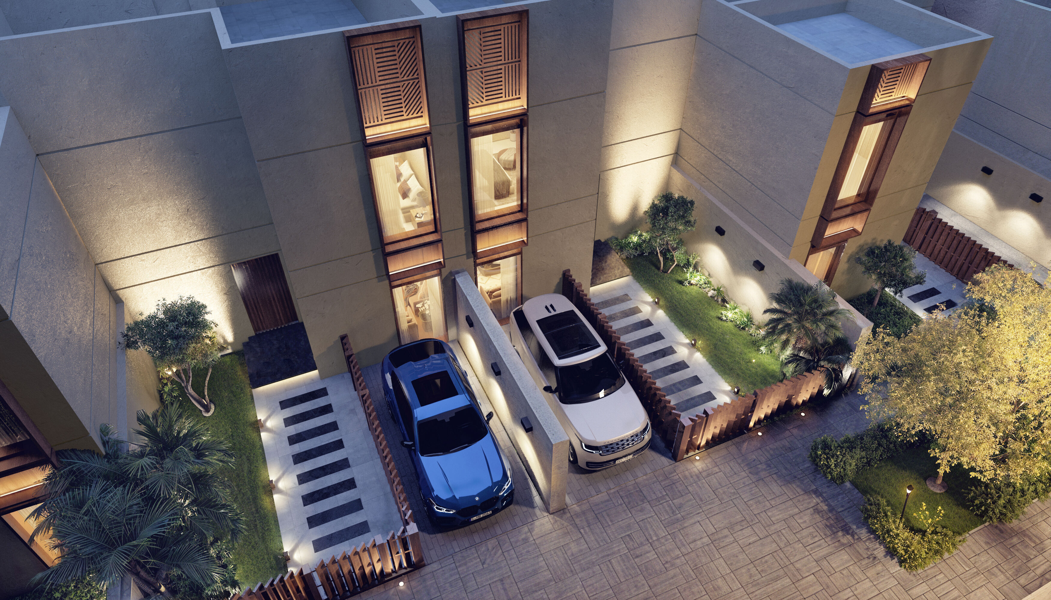 Modern villa 3D model_3