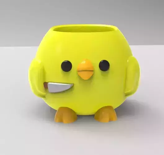 killer chick flower pot planter pencil holder
