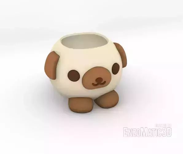  flower pot baby dog puppy planter pencil holder