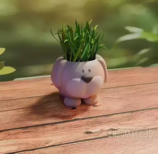 dog flower pot planter pencil holder