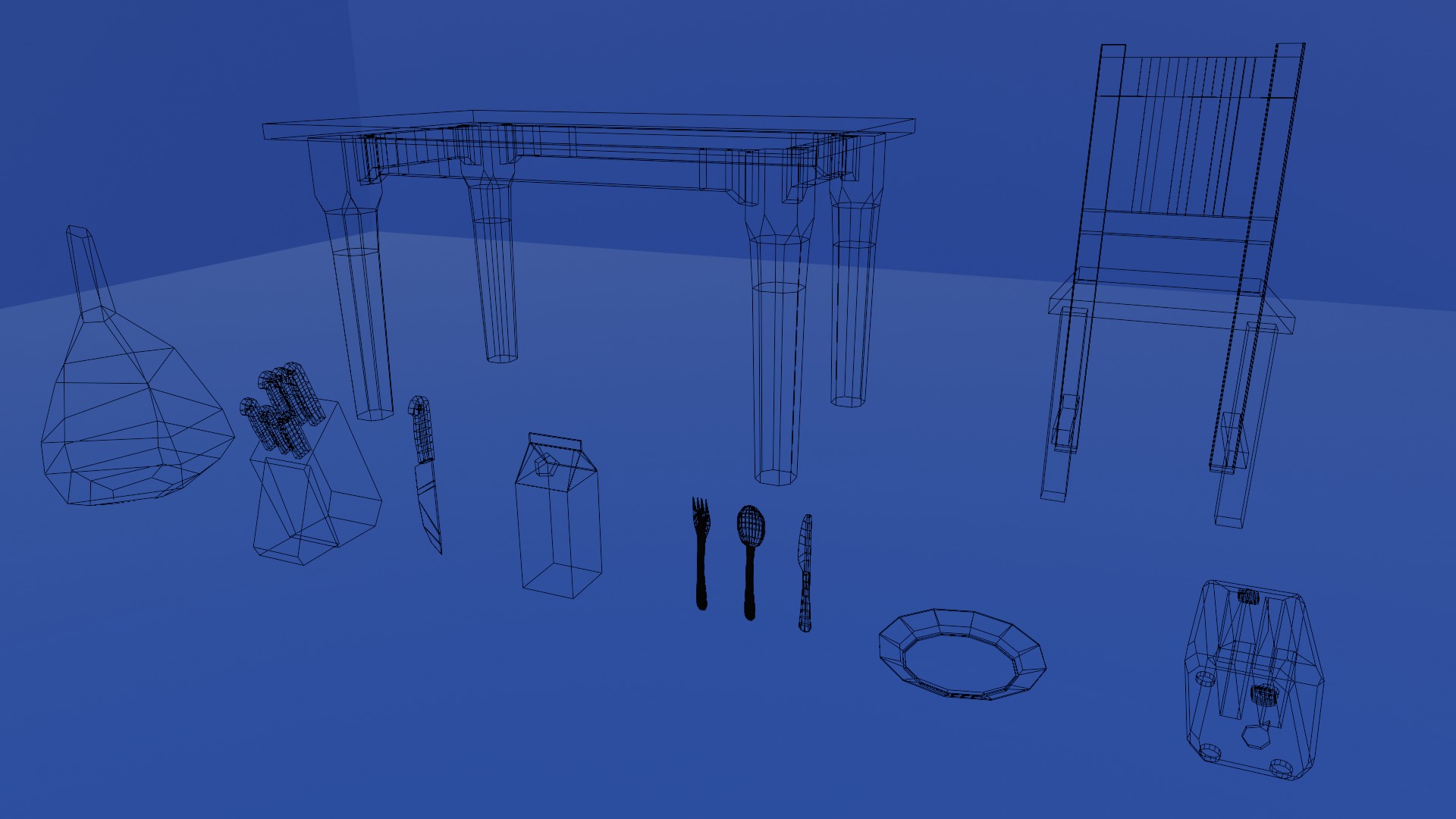 KITCHEN ASSETS 1 - LOW POLY - PS1 RETRO STYLE Low-poly 3D model_7