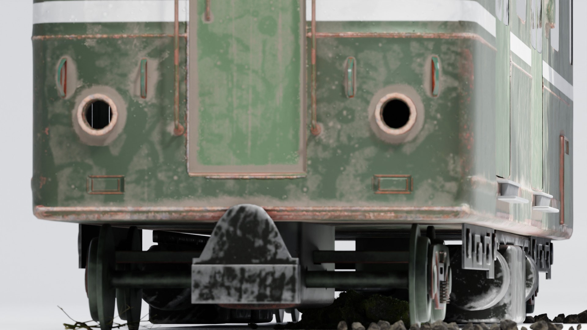 Realistic 3D Model of an Abandoned Train  Low-poly 3D model_19