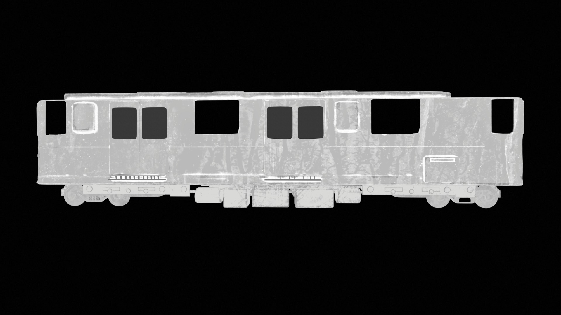 Realistic 3D Model of an Abandoned Train  Low-poly 3D model_17
