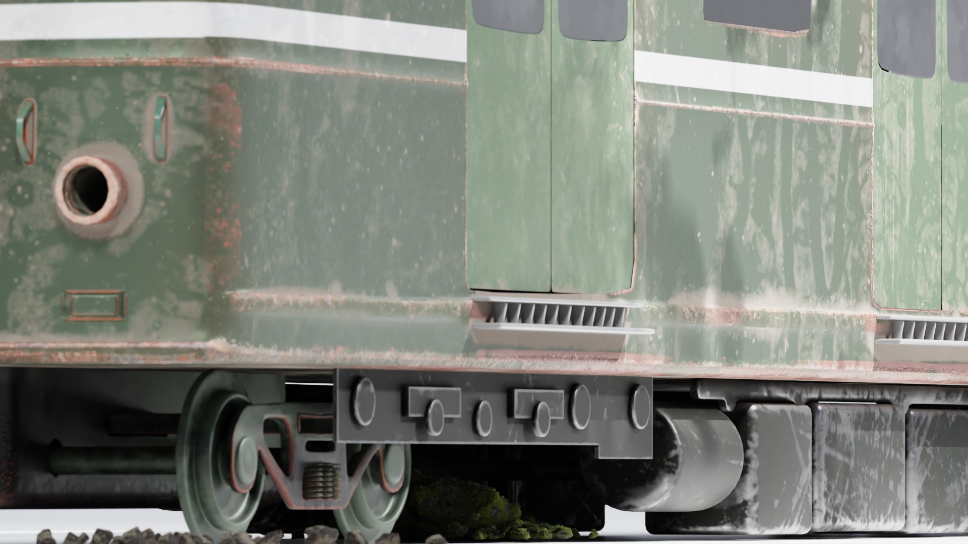 Realistic 3D Model of an Abandoned Train  Low-poly 3D model_2