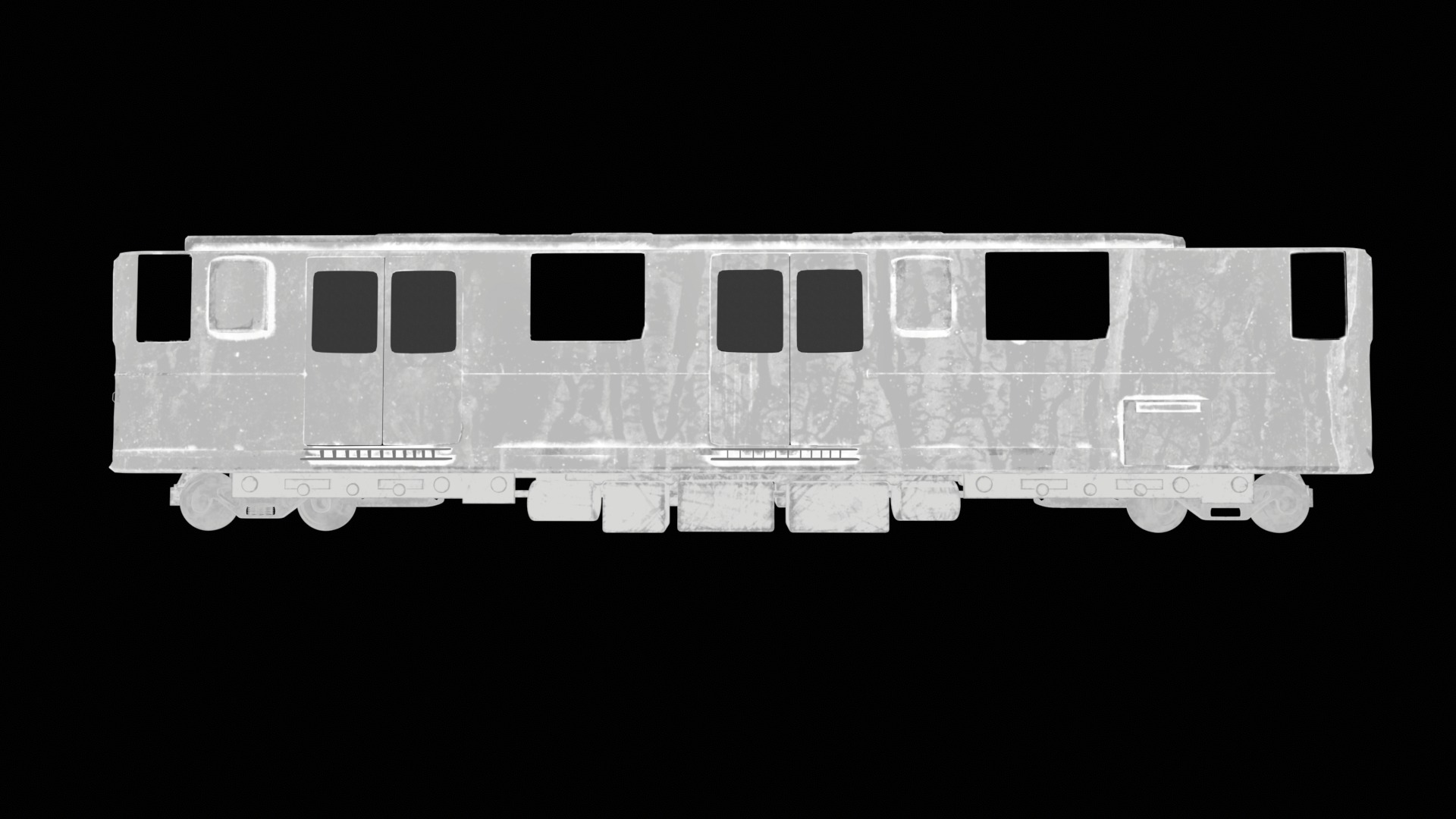 Realistic 3D Model of an Abandoned Train  Low-poly 3D model_8