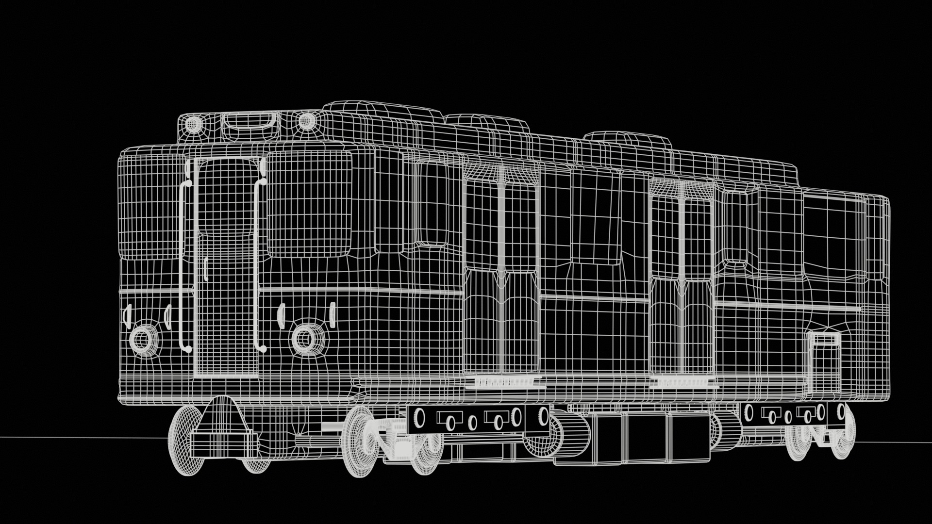 Realistic 3D Model of an Abandoned Train  Low-poly 3D model_7