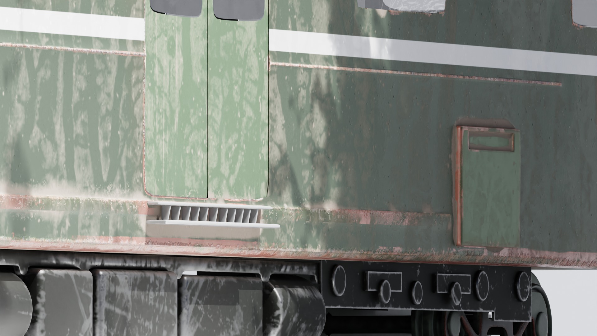 Realistic 3D Model of an Abandoned Train  Low-poly 3D model_5