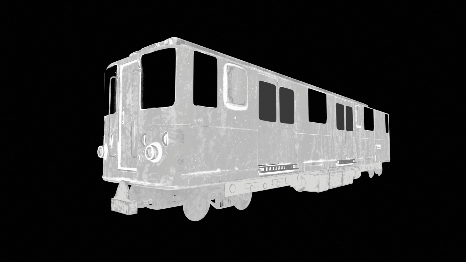 Realistic 3D Model of an Abandoned Train  Low-poly 3D model_12
