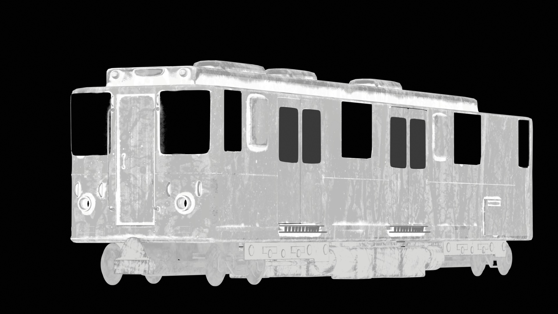 Realistic 3D Model of an Abandoned Train  Low-poly 3D model_14