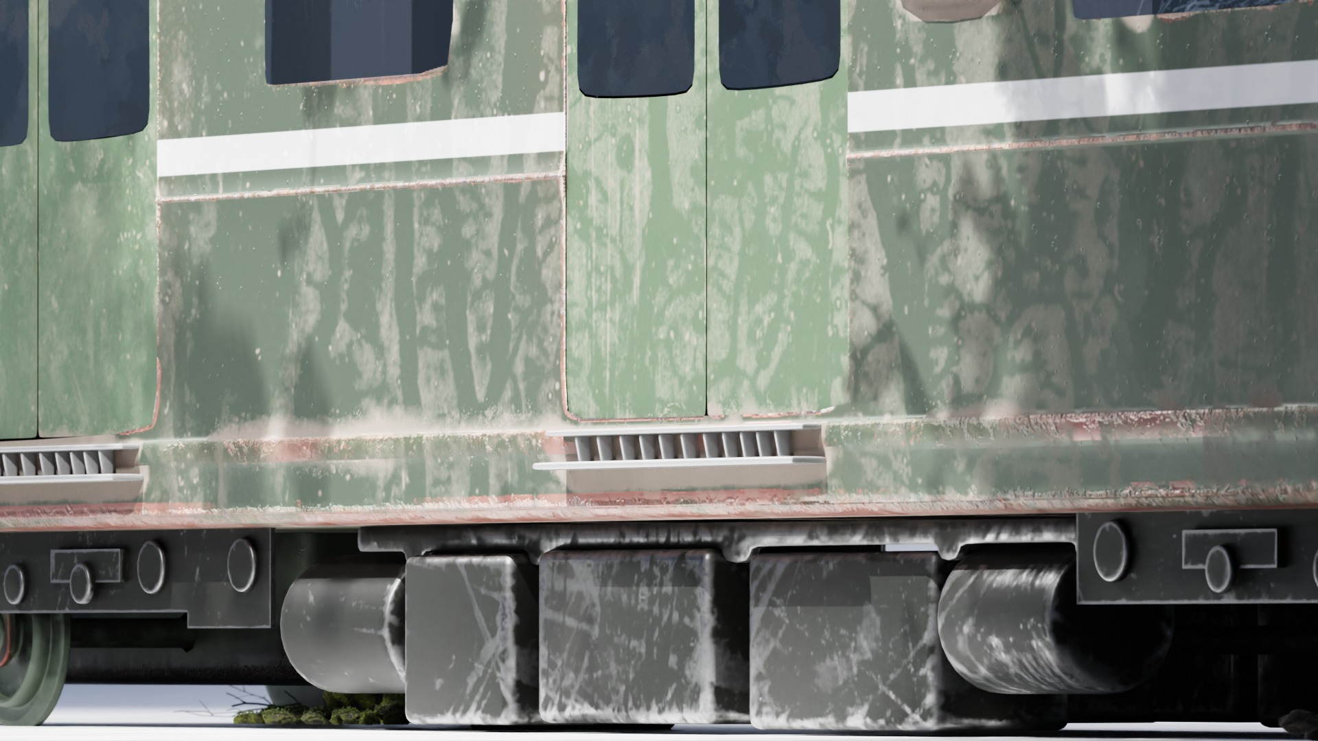 Realistic 3D Model of an Abandoned Train  Low-poly 3D model_3