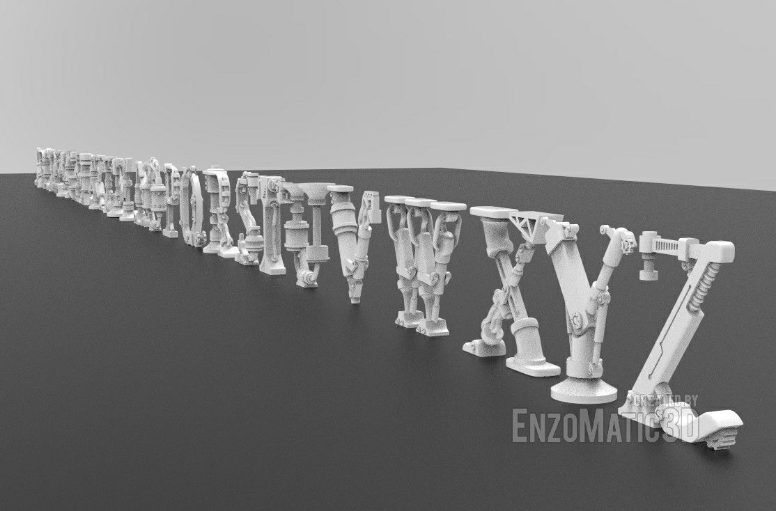 alphabet steampunk letters stl for 3d printing 3D print model_4
