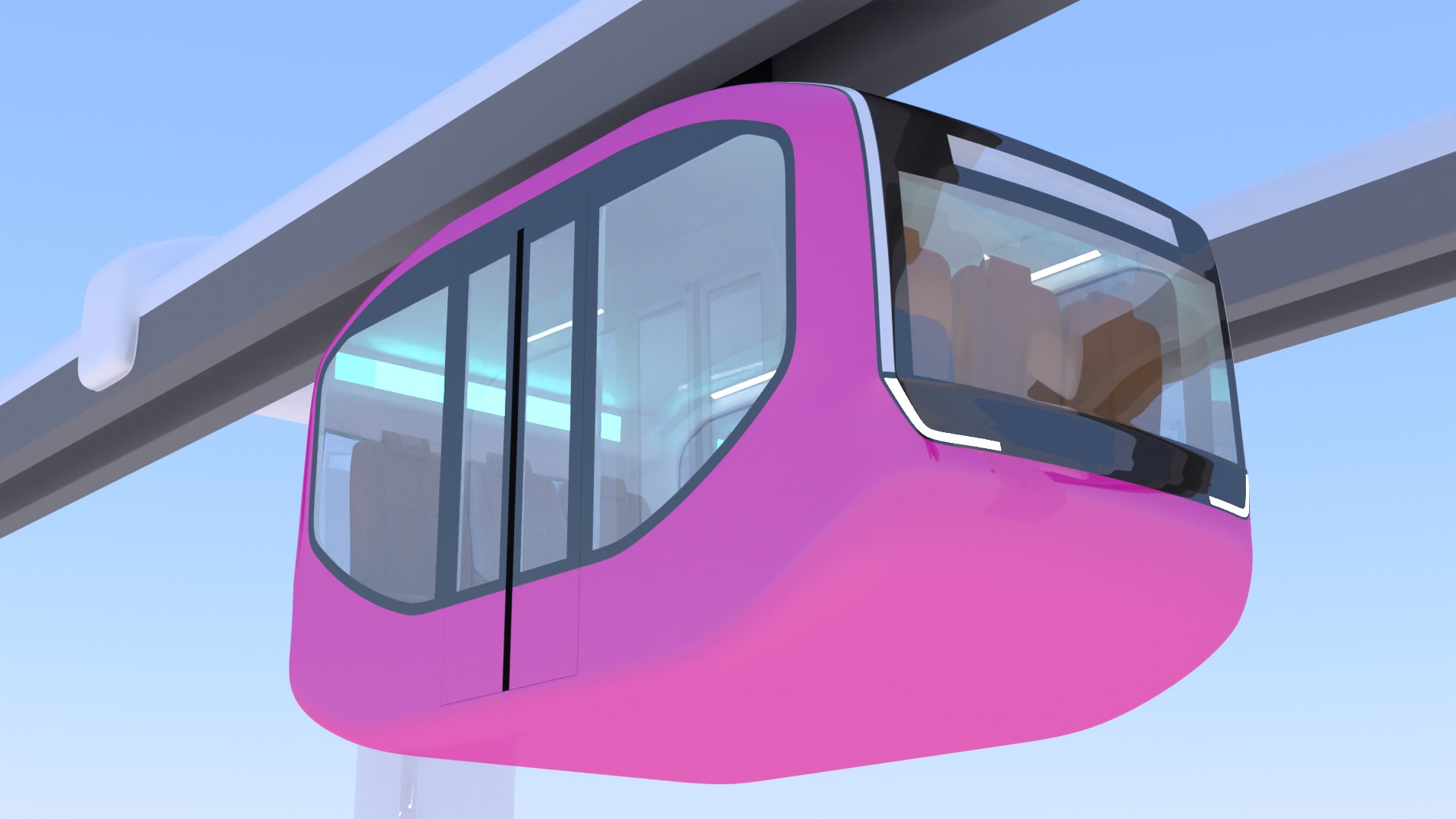 Elevated train concept 3D model_6