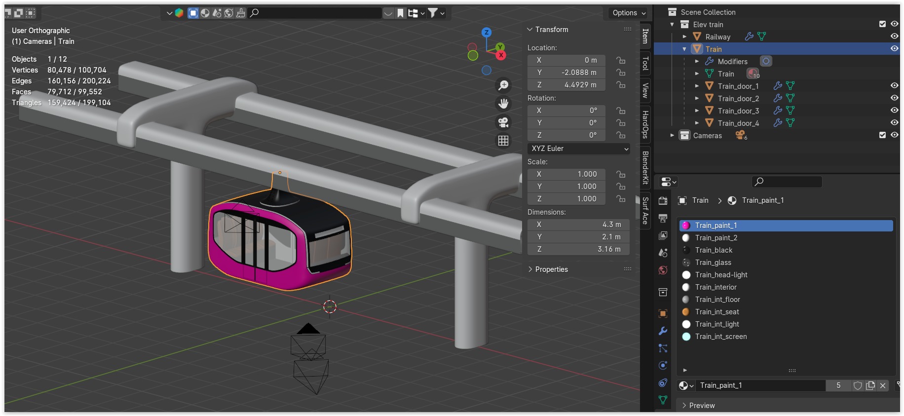 Elevated train concept 3D model_11