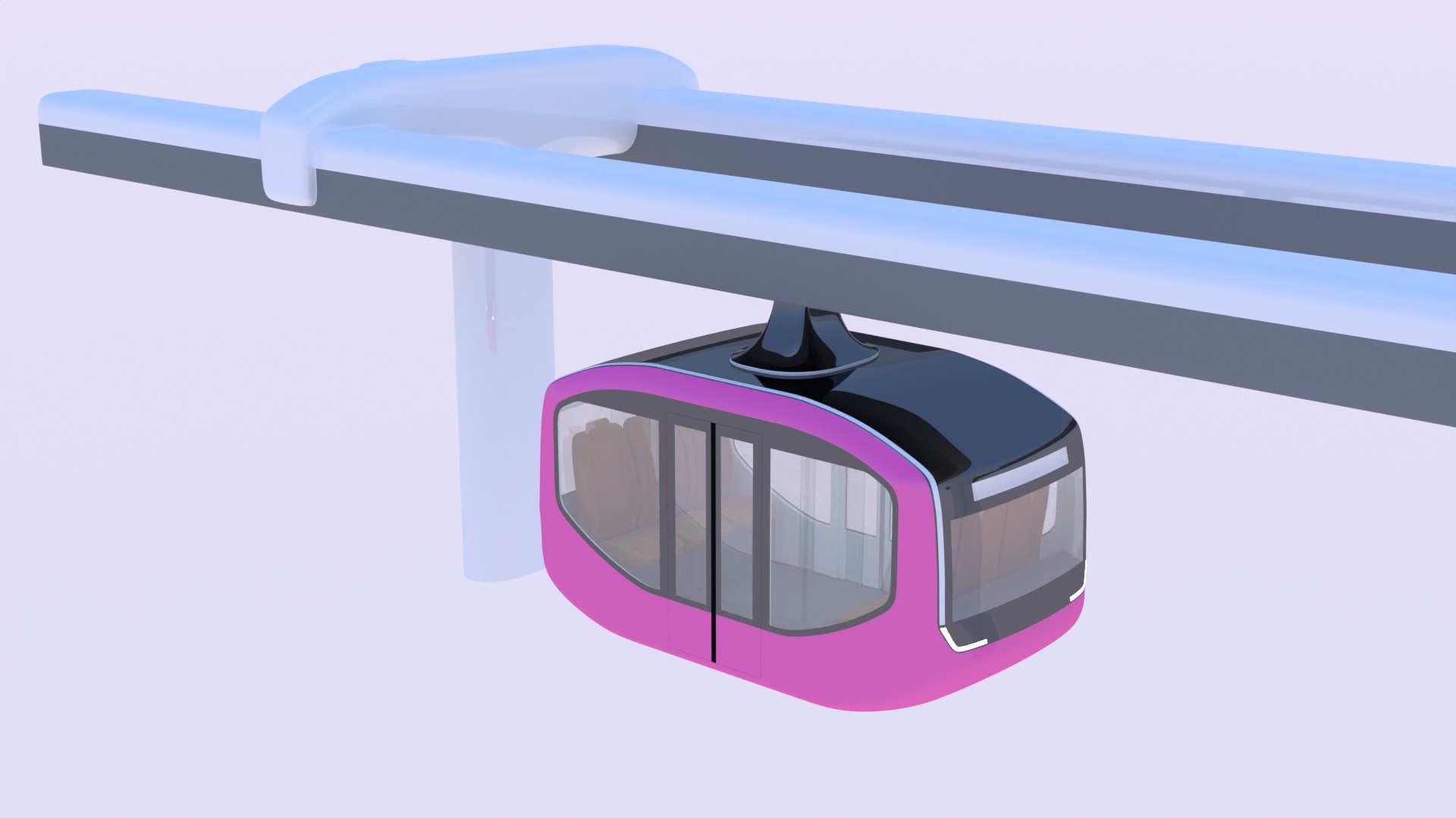 Elevated train concept 3D model_8