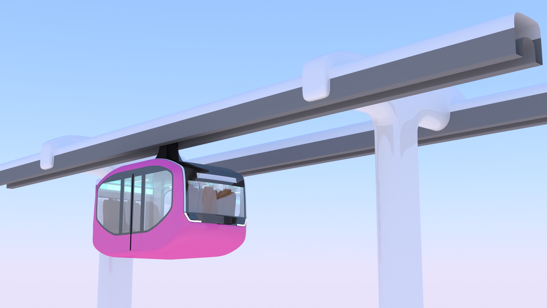 Elevated train concept 3D model_1