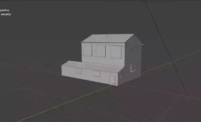 Bar antigo Low-poly 3D model