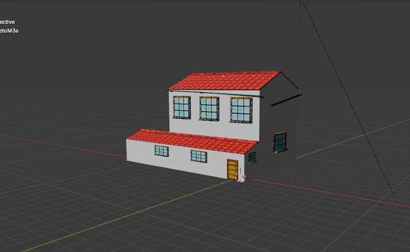 Bar antigo Low-poly 3D model_2