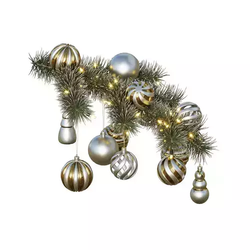 Christmas Tree Pine of Branch with Ornaments