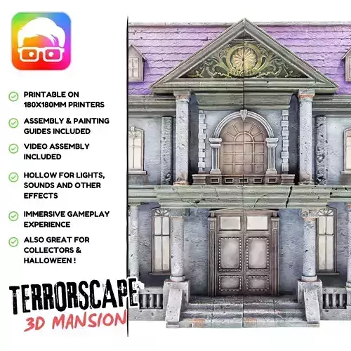 3D printable Mansion for Terrorscape boardgame 3D print model