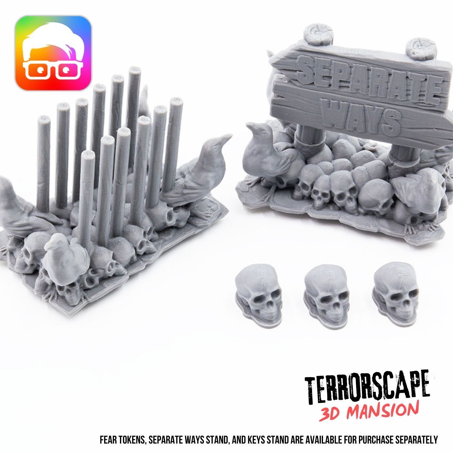 Fear tokens keys and separate ways stands for Terrorscape 3D print model_12
